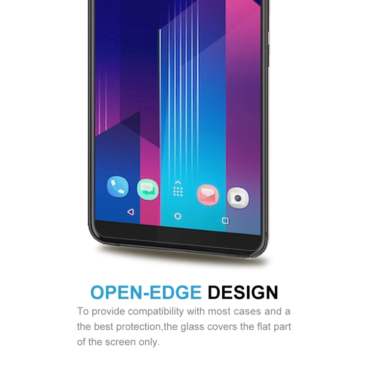 Tempered glass screen protector with open-edge design for smartphone case fit