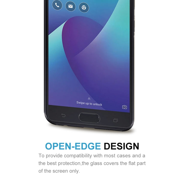 Close-up of tempered glass screen protector on Asus ZenFone V V520KL lower screen