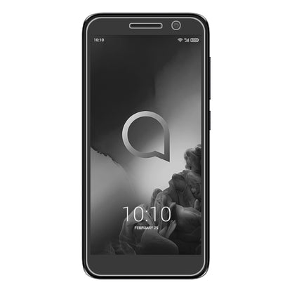 Clear 2.5D non-full screen tempered glass film on dark smartphone display