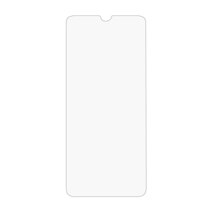 Tempered glass screen protector for smartphone, clear front with cutout notch