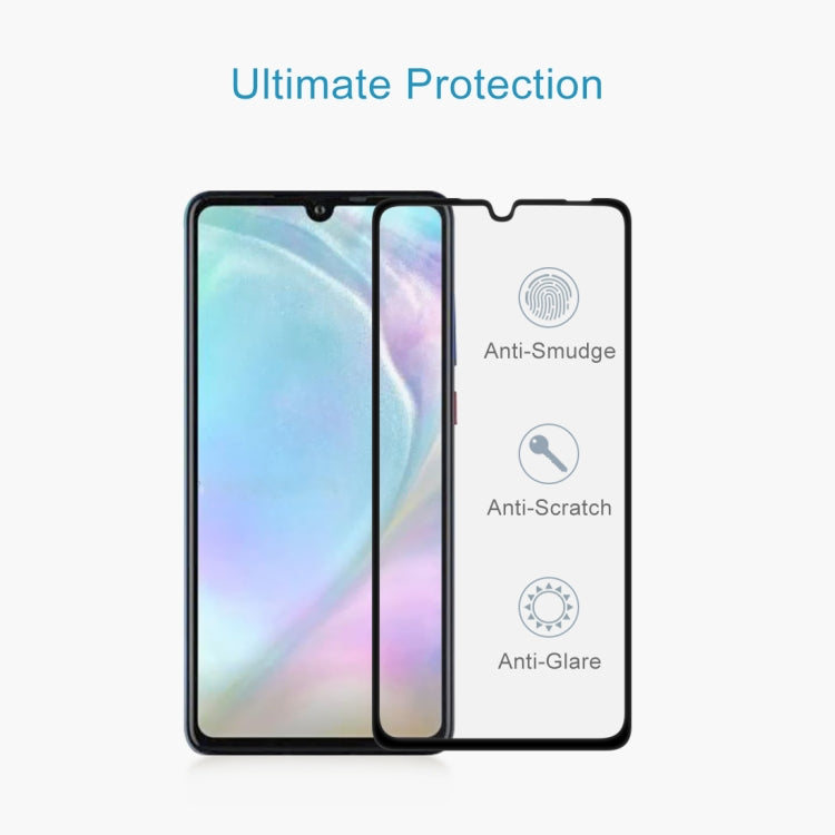 Full screen tempered glass screen protector set for Huawei P30 Lite, black