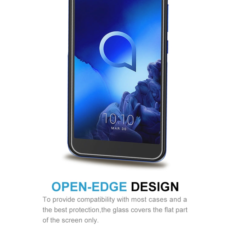 Clear tempered glass screen protector for Alcatel U5 with open-edge design
