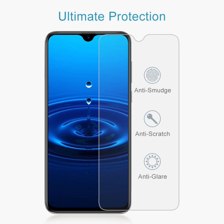 Tempered glass screen protector film over smartphone screen with protection icons