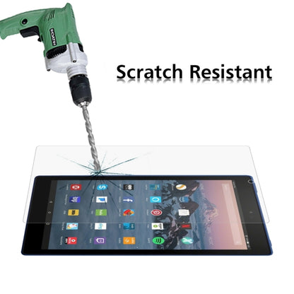 Scratch-resistant tempered glass screen protector film for tablet display.