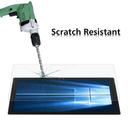 Scratch-resistant tempered glass screen protector for Surface Pro 4 with drill test