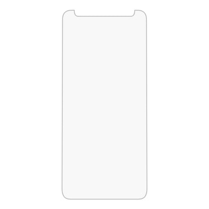Clear 2.5D tempered glass screen protector film with curved corners and top notch
