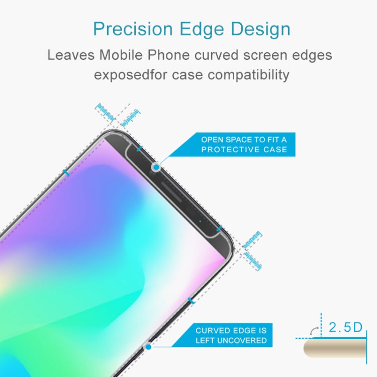 2.5D tempered glass screen protector film with uncovered side edge for case fit
