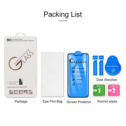 Package contents for ceramics screen protector: protector, wipes, and accessory items