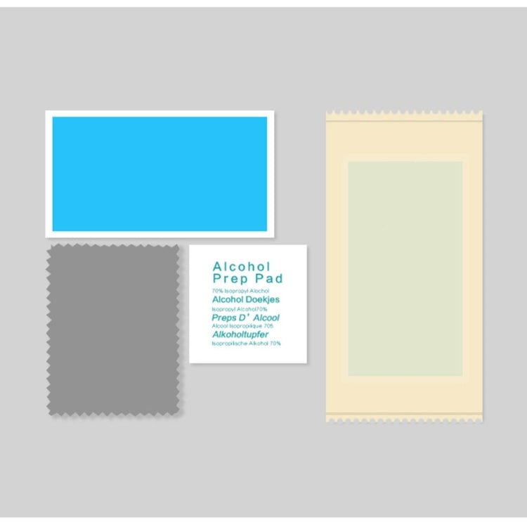 Screen protector prep kit: alcohol prep pad and cleaning cloth for installation