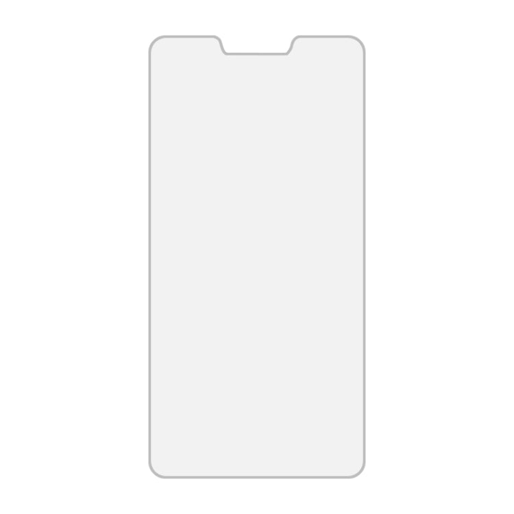 Tempered glass screen protector panel with cutouts for speaker and sensors