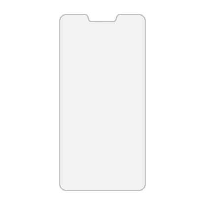 Tempered glass screen protector panel with cutouts for speaker and sensors