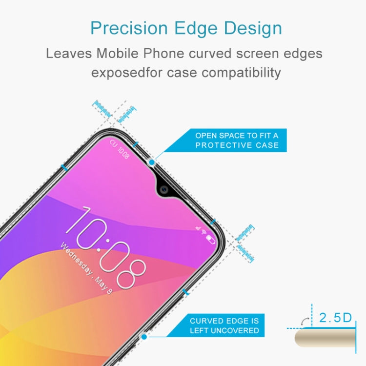 Tempered glass film with 2.5D edge, leaving the curved area uncovered for case fit