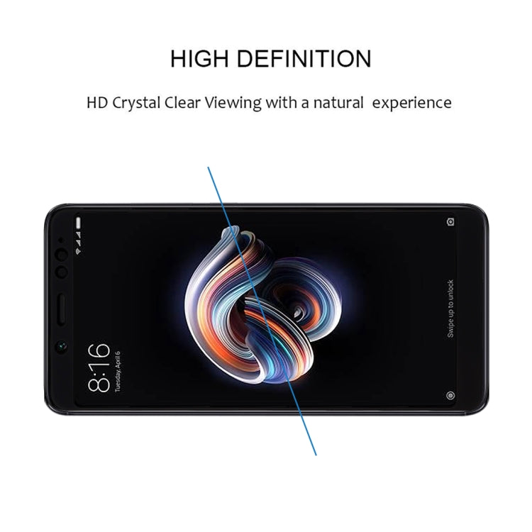 Tempered glass screen protector with 2.5D curved fit for Redmi Note 5 Pro