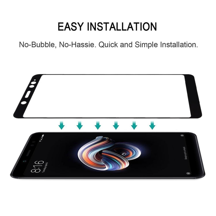 Tempered glass screen protector with easy bubble-free installation for Redmi Note 5 Pro