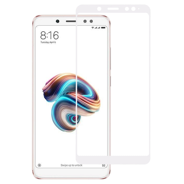 Full-screen tempered glass screen protector for Redmi Note 5 Pro, clear white film