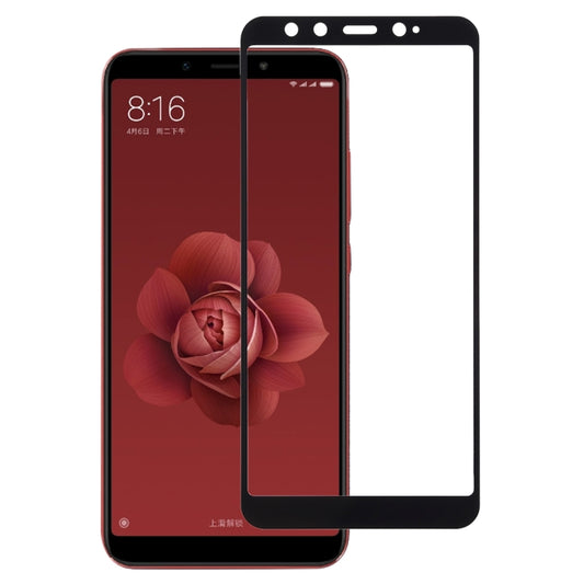Black full-screen tempered glass screen protector film for Mi 6X, 2.5D