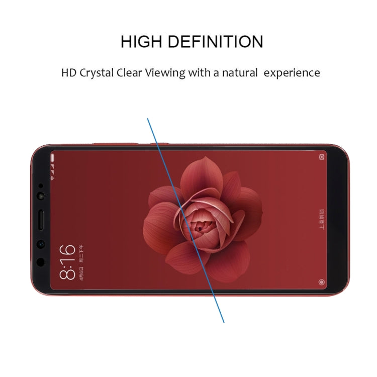 Black 2.5D tempered glass screen protector film for Mi 6X, smooth full coverage