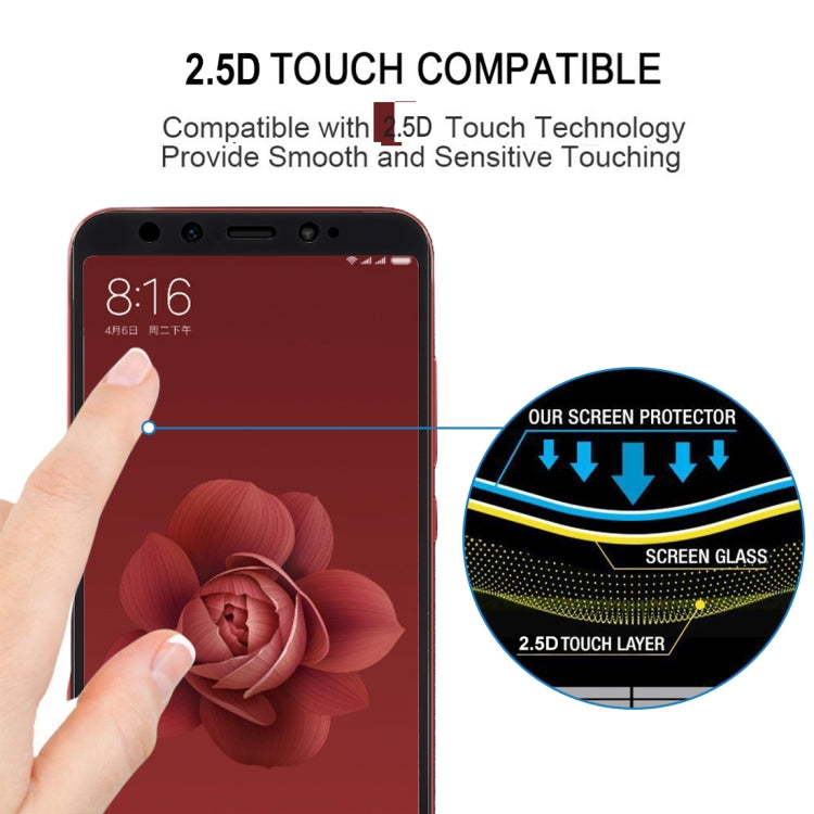 Black 2.5D tempered glass screen protector film for Mi 6X, smooth touch