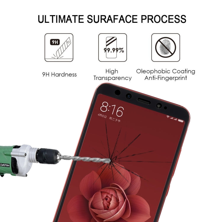Black 9H tempered glass screen protector film for Mi 6X with anti-fingerprint coating