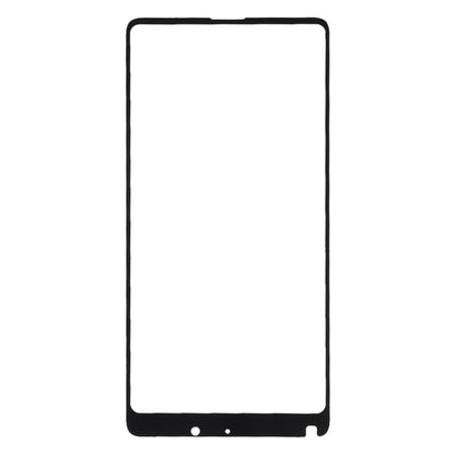 Tempered glass screen protector film with black cutout for phone buttons