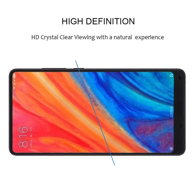 High-definition tempered glass screen protector film on a smartphone display