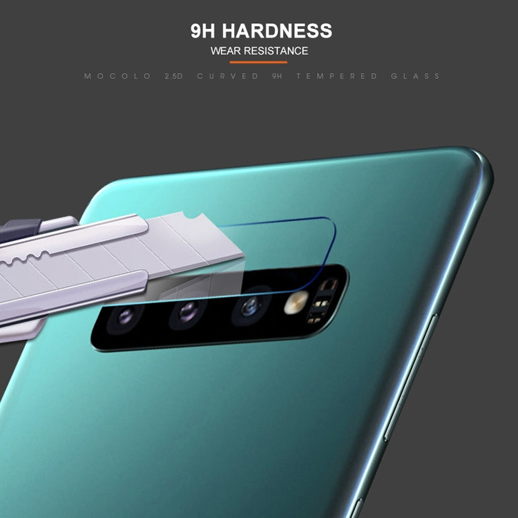 9H hardness tempered glass film covering rear camera module on teal phone