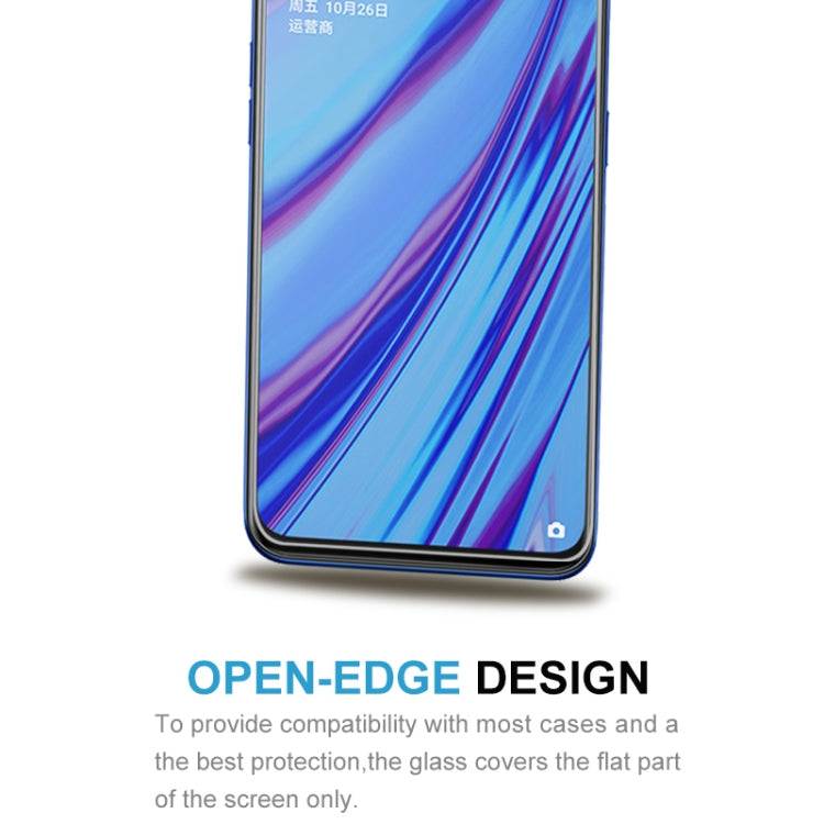 Open-edge tempered glass protector designed to cover only the flat part of the screen