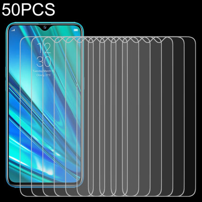 Set of 50 tempered glass screen protectors for OPPO Realme 5 Pro, 2.5D, clear