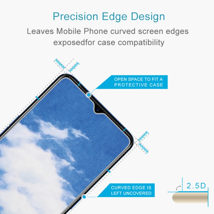 2.5D tempered glass screen protector with curved edge design for case compatibility