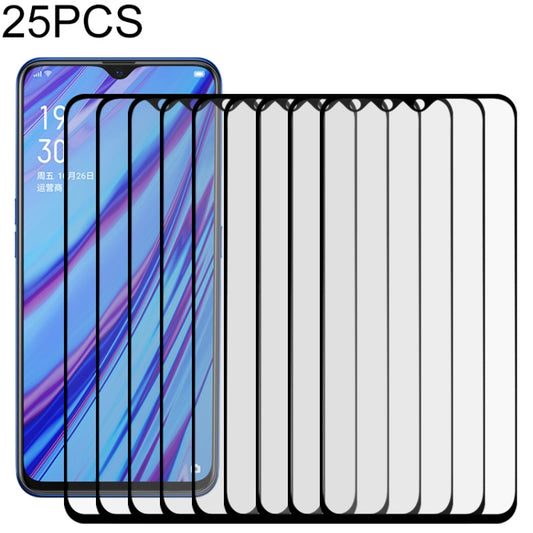 25-pack full-cover tempered glass screen protectors for OPPO A5/A9, clear