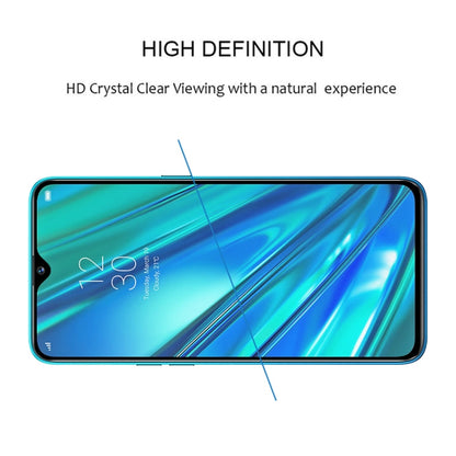 HD tempered glass screen protector showing full-width coverage on a smartphone screen