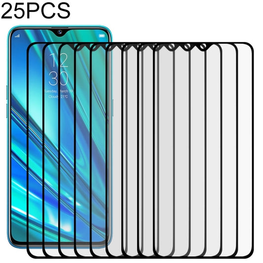 25-pack tempered glass screen protector set with full-cover film, clear with black edges