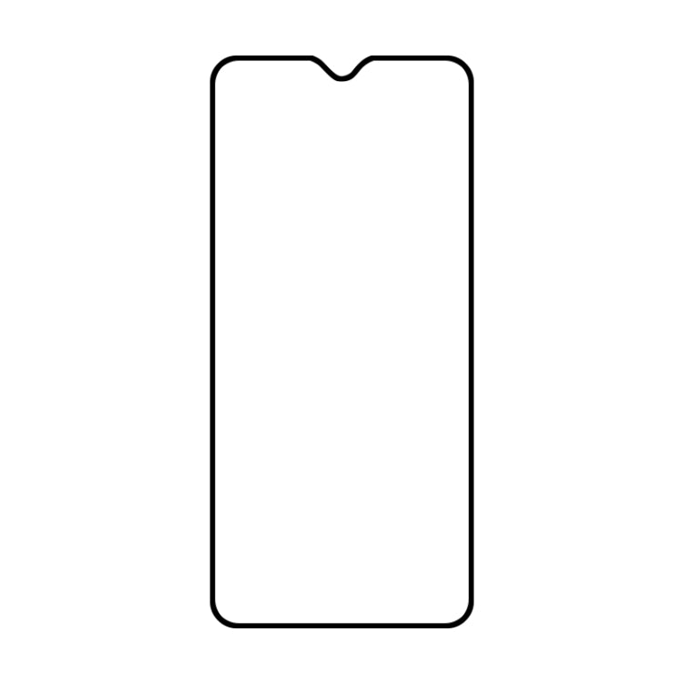 Full-cover tempered glass screen protector, clear sheet with rounded black frame