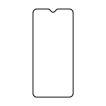Full-cover tempered glass screen protector, clear sheet with rounded black frame