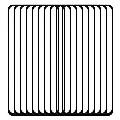 Full-cover tempered glass screen protectors, 25-pack, clear sheets with rounded black edges