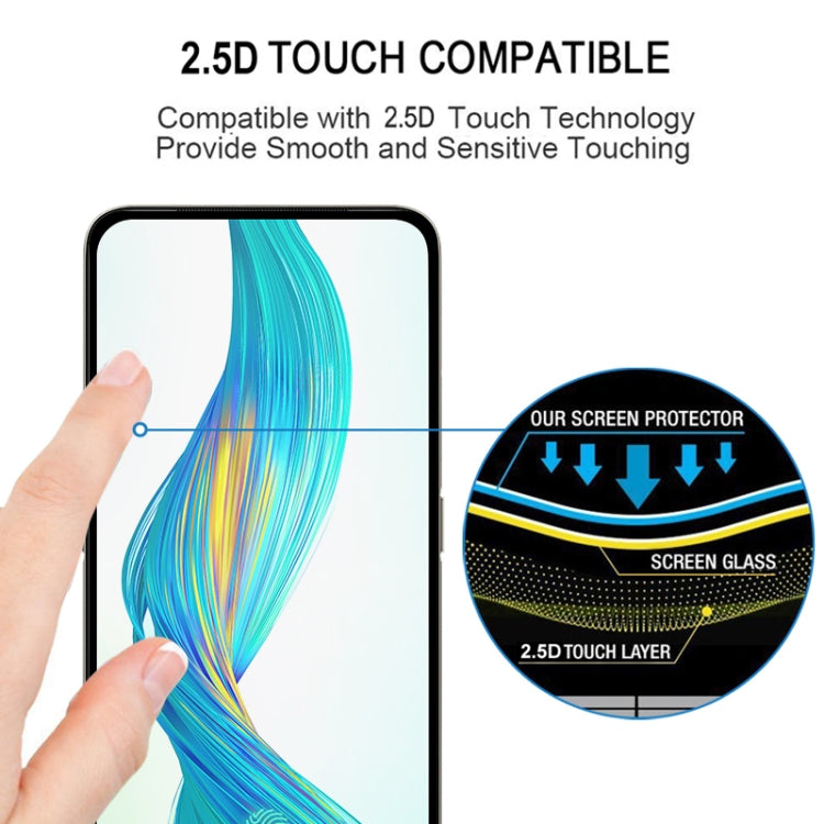 2.5D touch compatible tempered glass screen protector, smooth rounded edges, clear