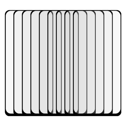 Set of clear tempered glass screen protectors with rounded edges and black outlines