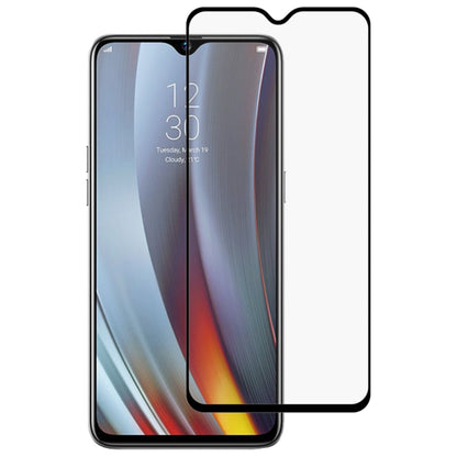 Tempered glass screen protector with rounded corners fitted to a smartphone display