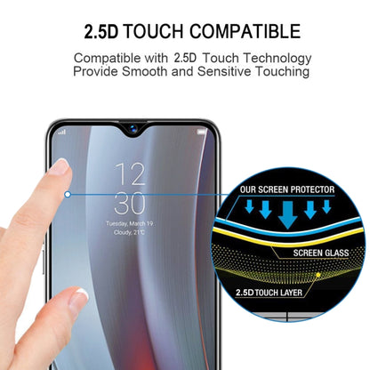 Tempered glass screen protector on a smartphone screen with finger-ready touch fit