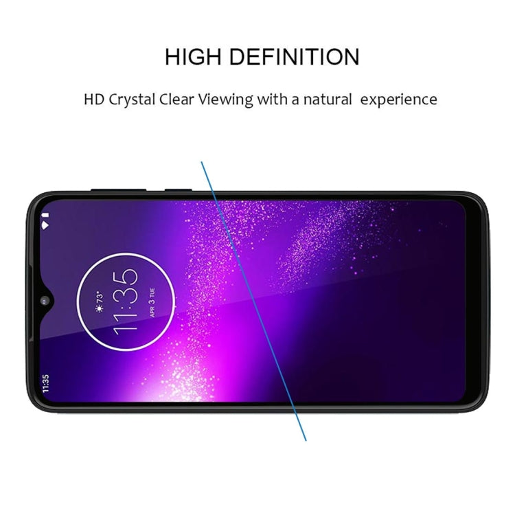 Crystal-clear tempered glass screen protector for Motorola One Macro, full front coverage