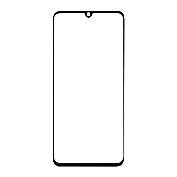 Tempered glass screen protector sheet for a smartphone, black-edged cutout