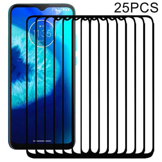 Tempered glass screen protectors set, clear 25-pack for Motorola Moto G8 Power Lite