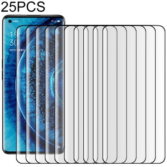 25-pack of black 3D curved tempered glass screen protectors for phone displays