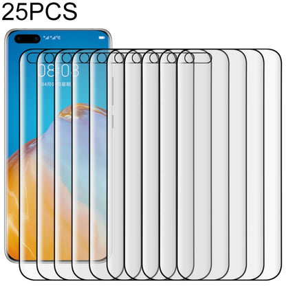 25-pack transparent 3D curved tempered glass screen protectors for Huawei P40 Pro