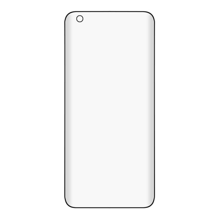 Black-edged tempered glass screen protector with rounded corners, clear cover