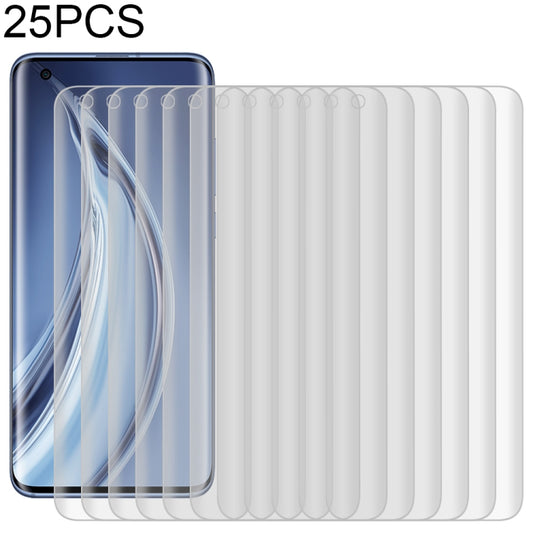 25-pack curved tempered glass screen protectors, clear, for a smartphone screen