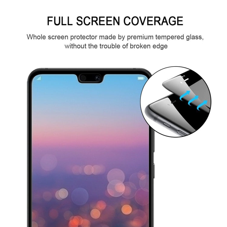 Full screen tempered glass protector for Huawei P20 with smooth curved edge