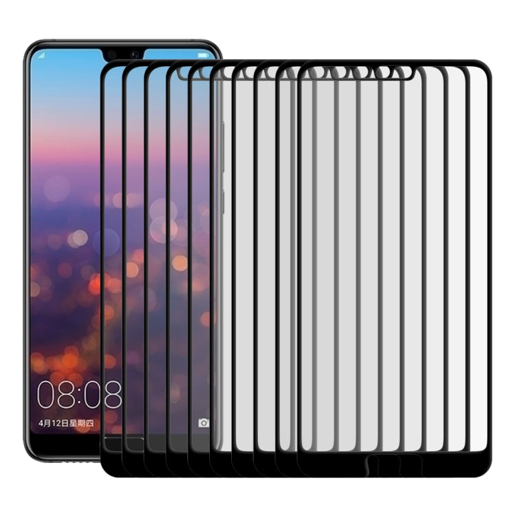 25-pack tempered glass screen protectors for Huawei P20, stacked full-screen films