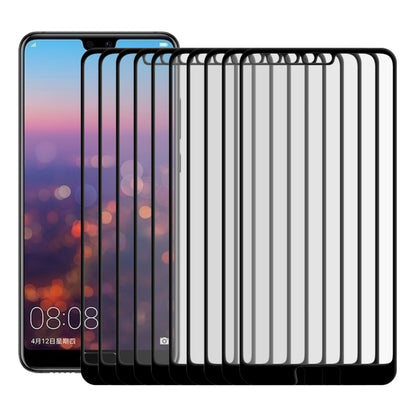 25-pack tempered glass screen protectors for Huawei P20, stacked full-screen films