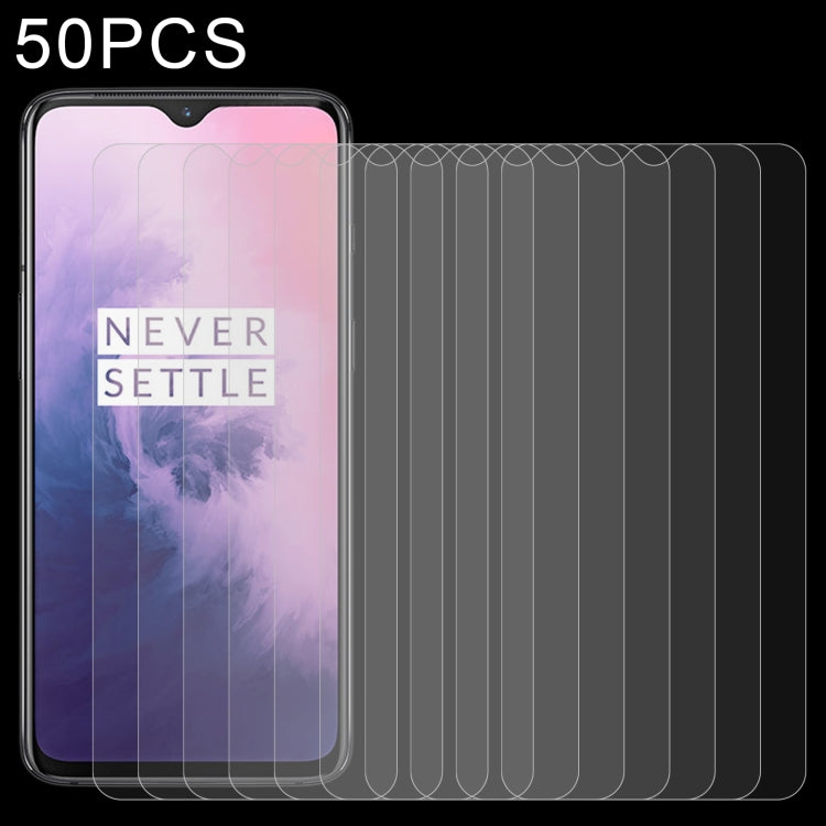 Set of clear tempered glass screen protectors for OnePlus 7 (50-pack)